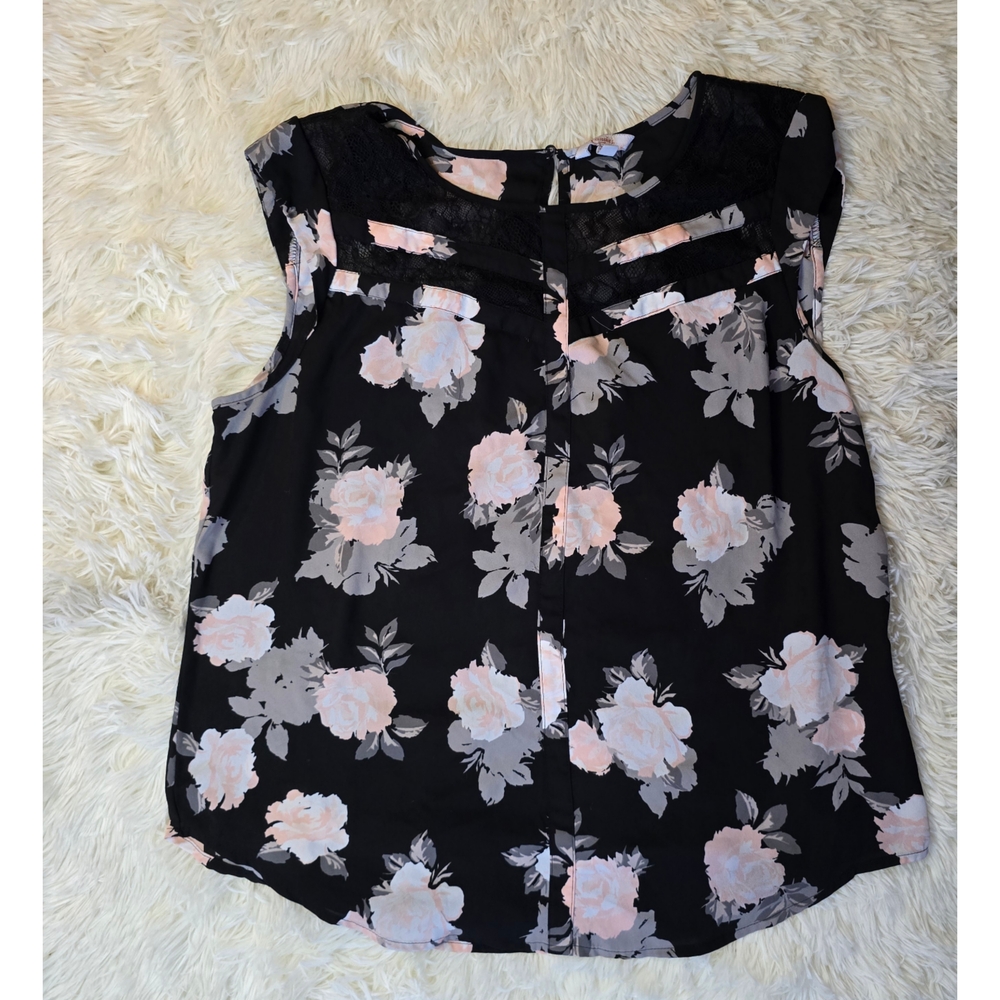 Floral Black and Pink Women's Top